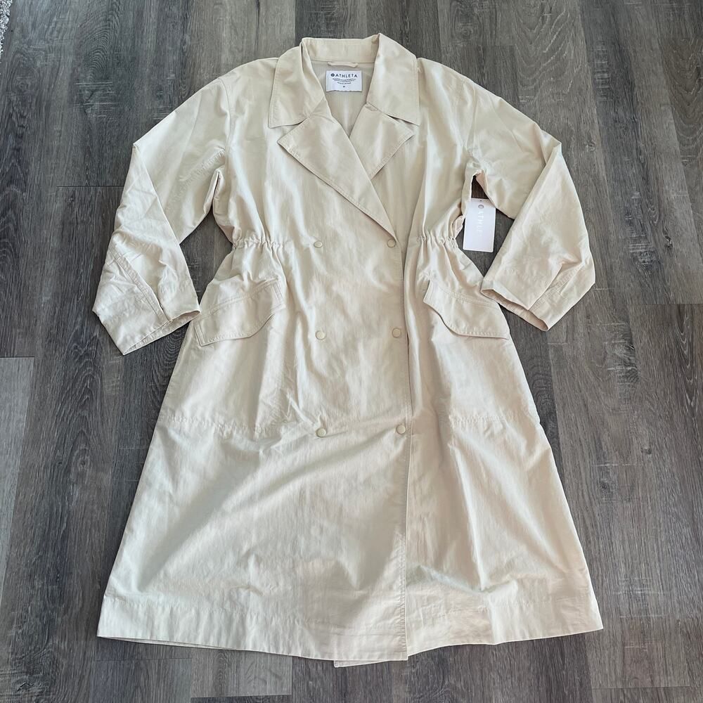 NWT Athleta Luna Trench Coat in Dune - Size: Medium - Picture 8 of 11